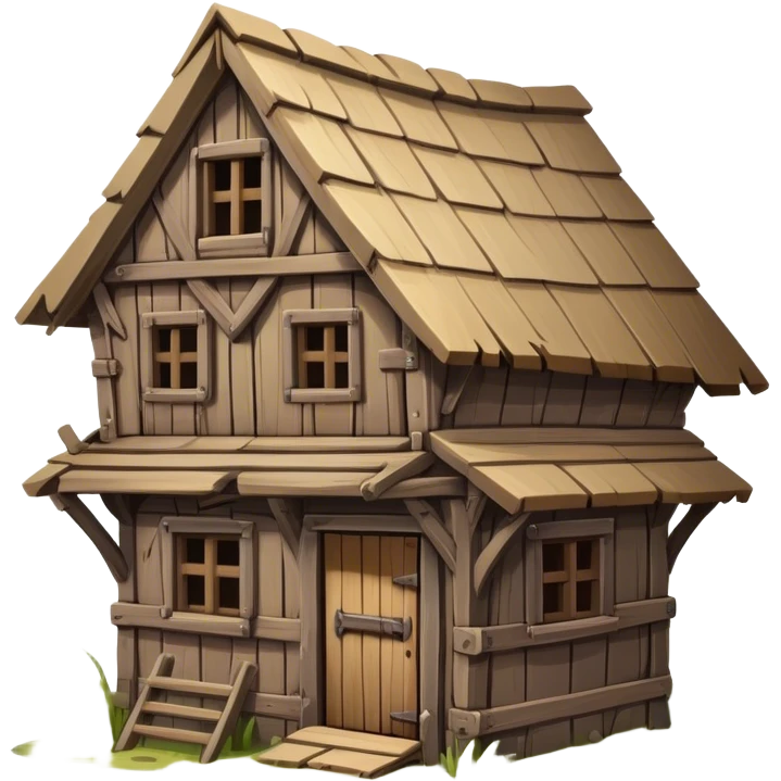 dilapidated medieval shack building emoji