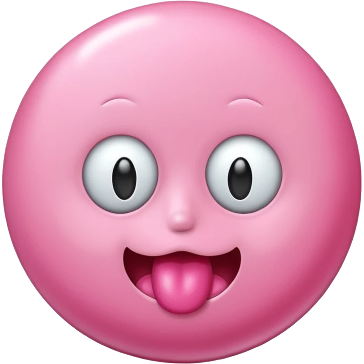 Handsome pink Chewing gum with a face on it emoji