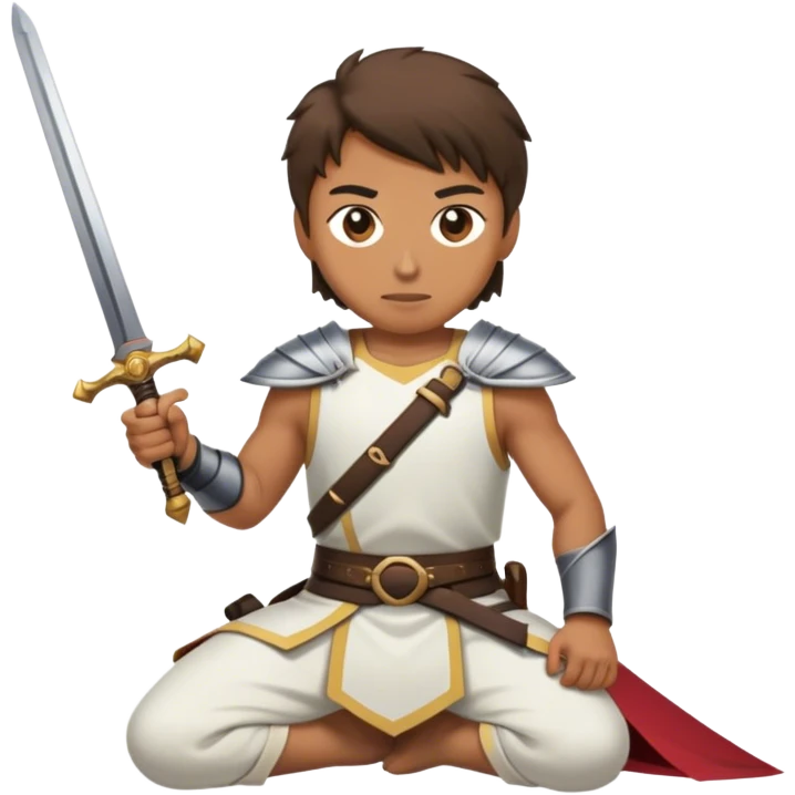the sword on the floor and a mirror person emoji