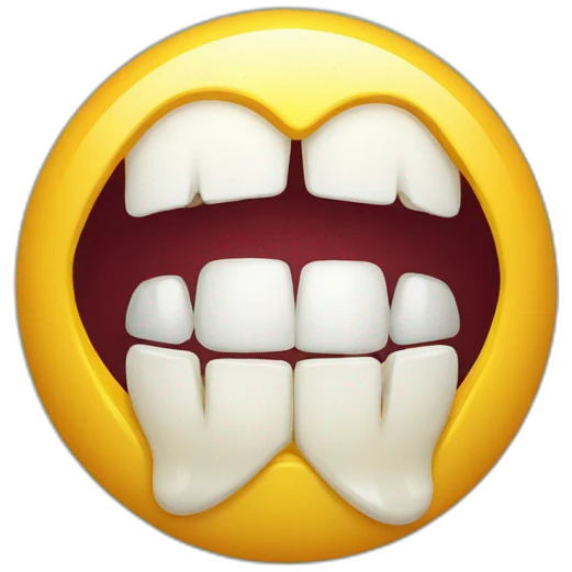 Broken teeth smiley emoji