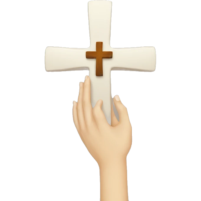 hand with a cross emoji