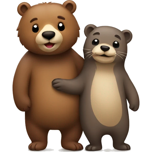 bear and otter in love emoji