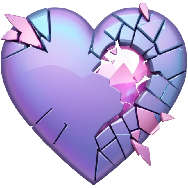 Broken purple heart with a broken light pink heart emoji