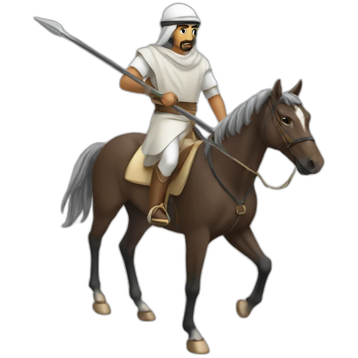 Arab horse rider with spear emoji
