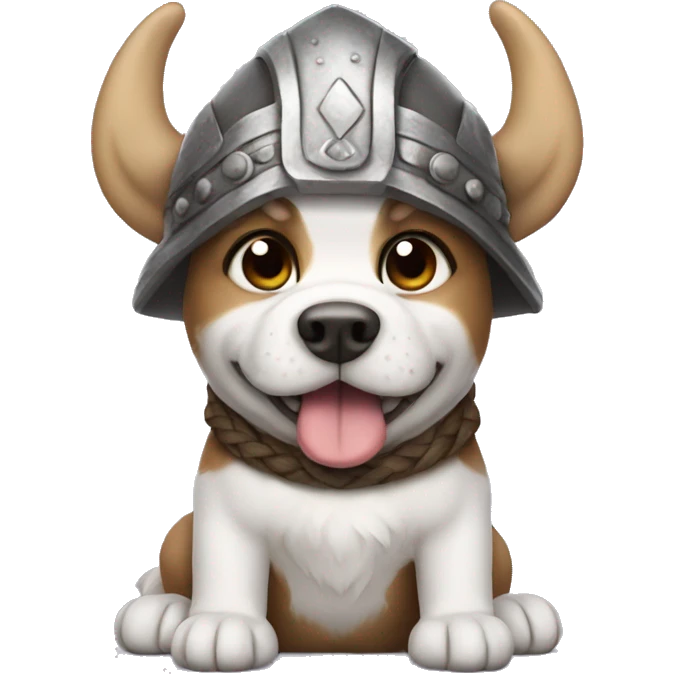 cute dog with viking hat emoji