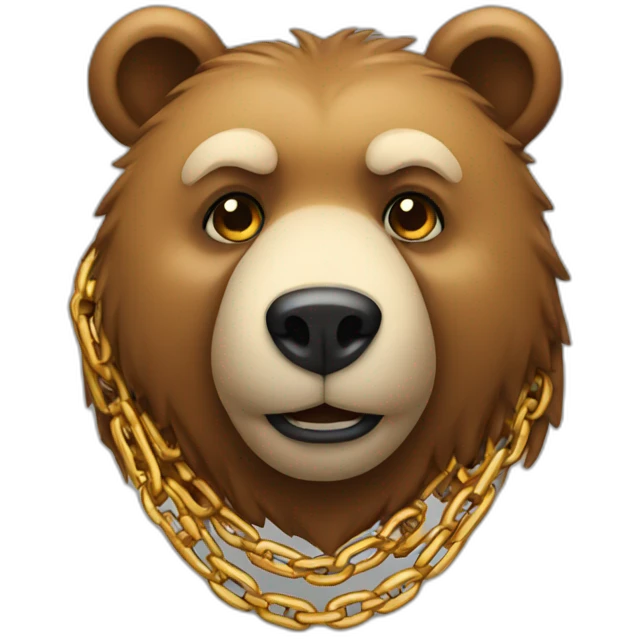 Bear wearing a chain emoji