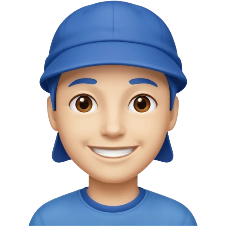 وجه مع كاب ازرق emoji