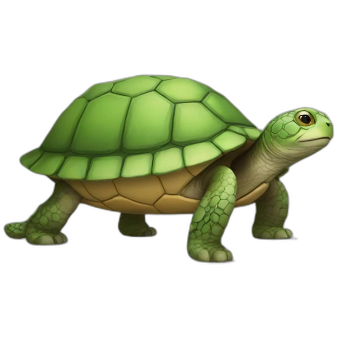 Un chat sur une tortue emoji