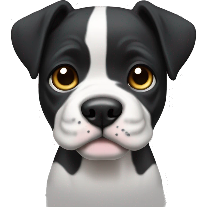 Black and white English staffordshire puppy full body emoji