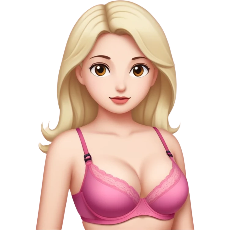 Pussy, bra, girl, big breasts emoji