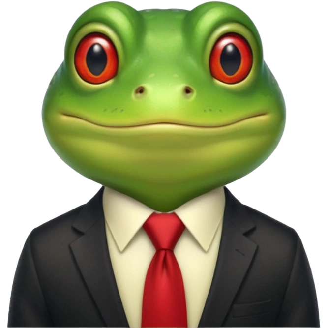 frog with tie emoji