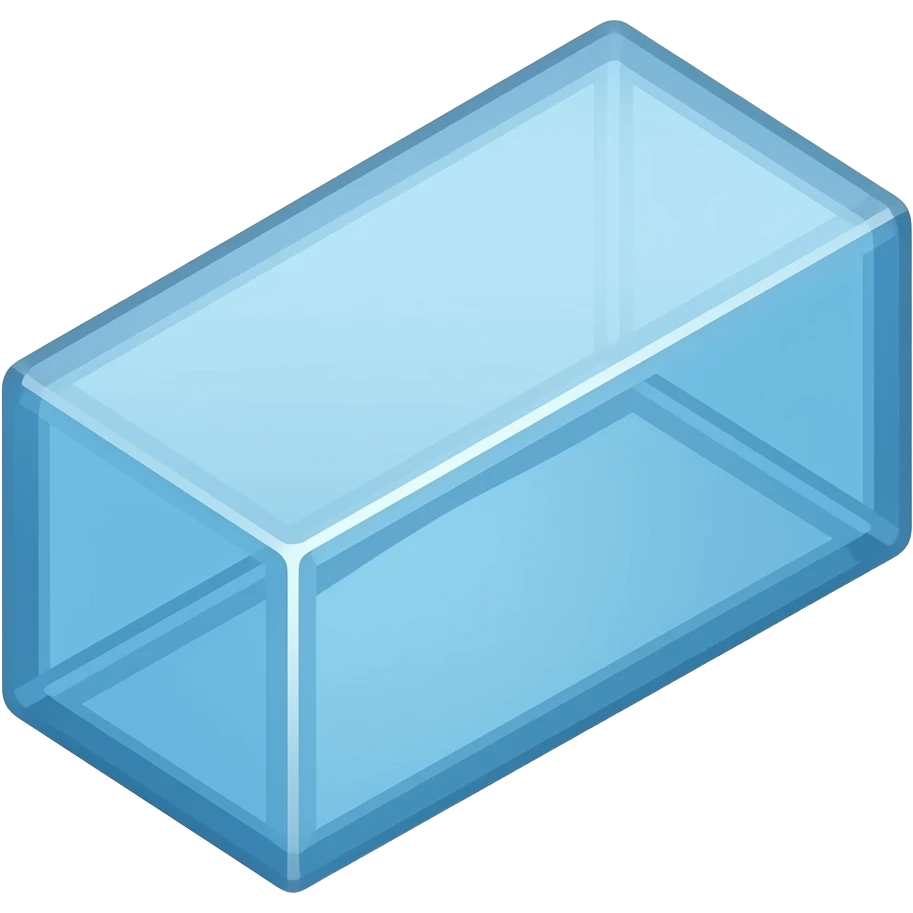 empty rectangle singular blue glass case emoji