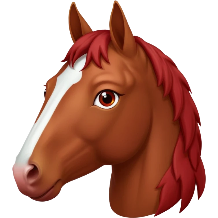 Liver red horse with a small white star between his eyes emoji
