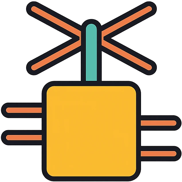 minimal classic TV antenna, color outline icon emoji