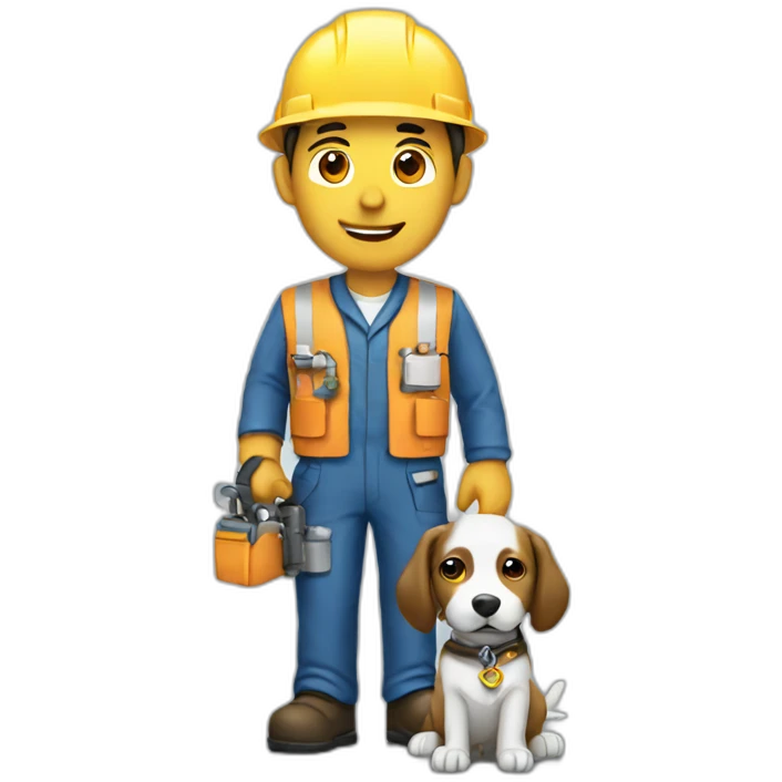 Engineer with dog emoji