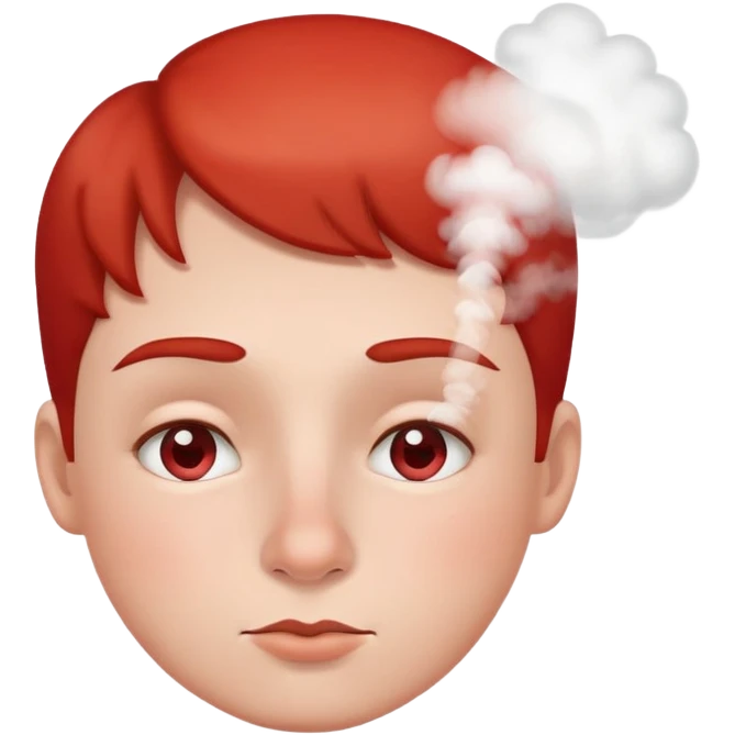 face with steam coming from nose and red cheeks emoji