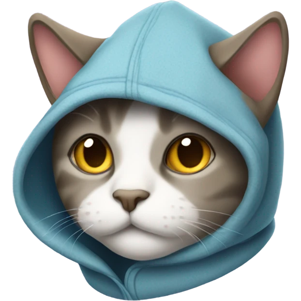 Cat wearing hoodie emoji
