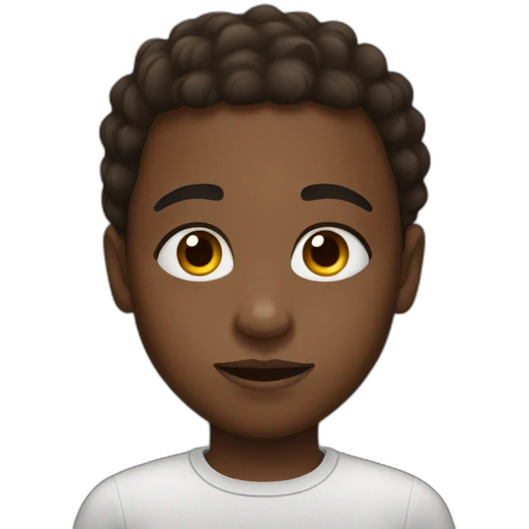 Ethiopian boy with line in eyebrow emoji