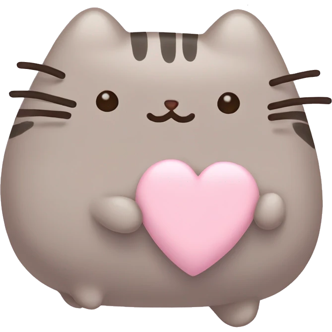 pusheen light pink heart emoji
