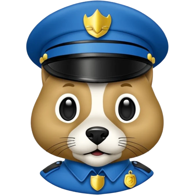 Polis üniforması giyen köpek emoji