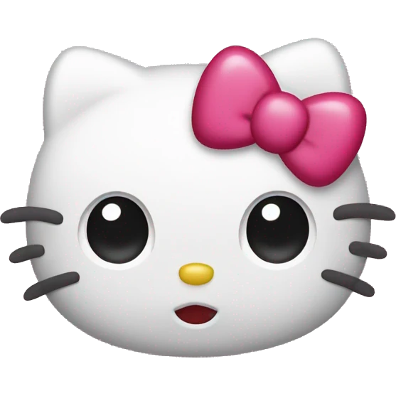 Hello kitty, with hearts as eyes  emoji