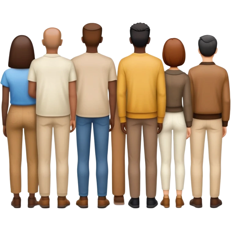 row of people facing away emoji