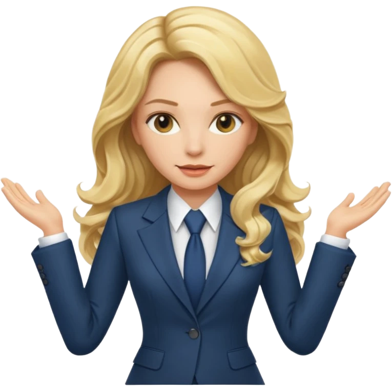 elegant female boss with long blonde wavy hair emoji