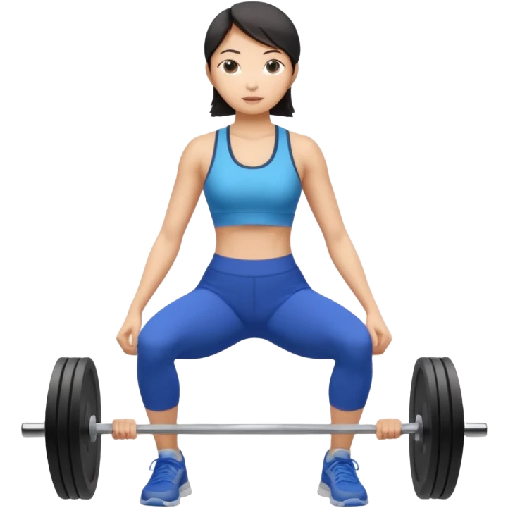 Asian women shining confident full body silm work out emoji