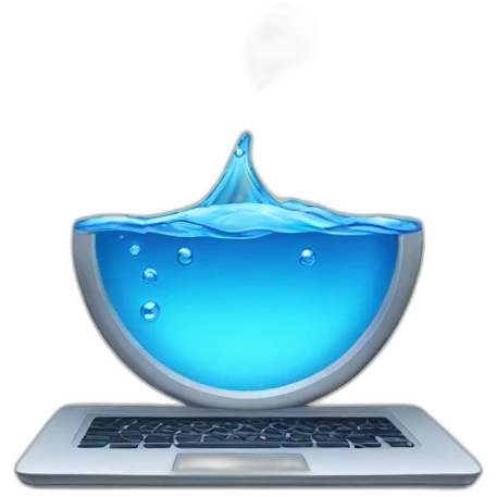 water on computer emoji