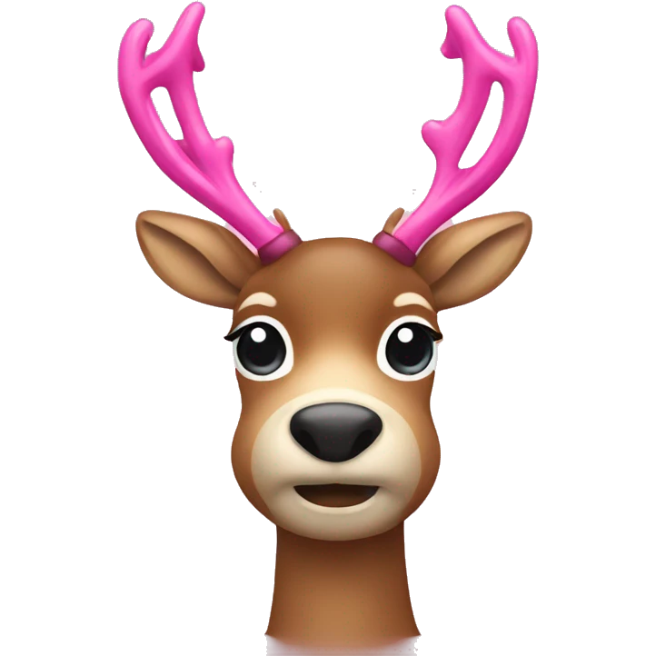 reindeer with pink bow on the head emoji