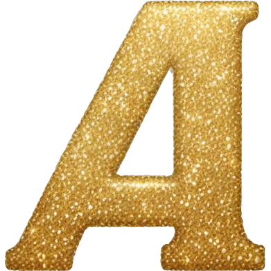 The letter H in gold glitter emoji