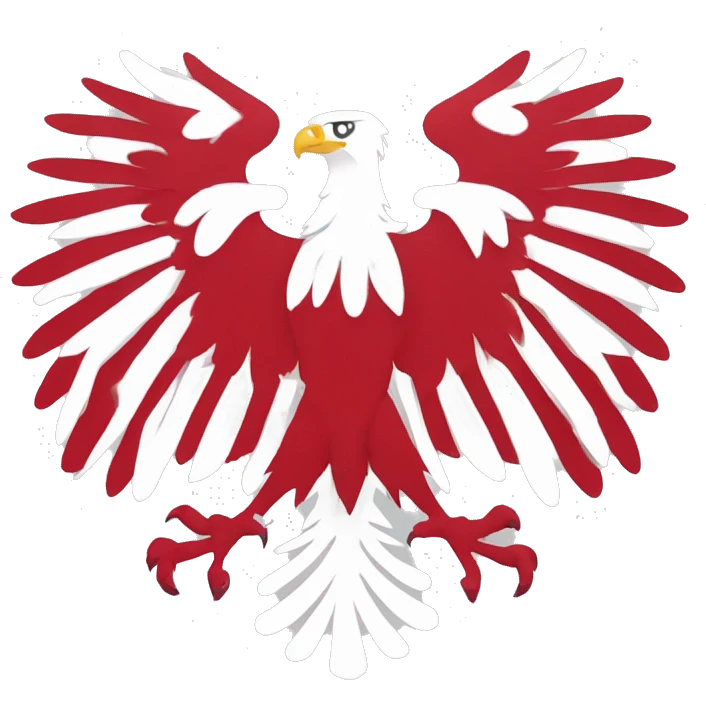 Polish eagle in red and white more simple  emoji