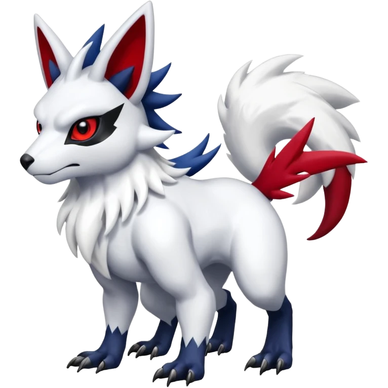 Garurumon-Zangoose-Absol-fusion-hybrid-creature (full body) emoji