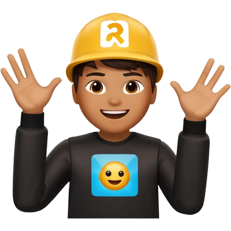 a roblox player poping emoji