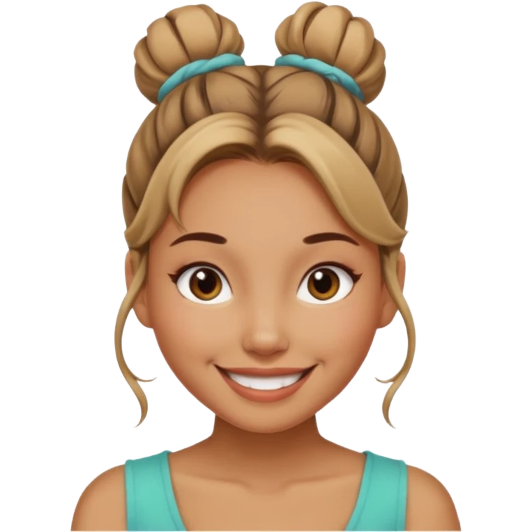 Messy top bun girl emoji