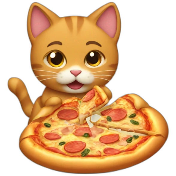 GATO COMIENDO PIZZA emoji