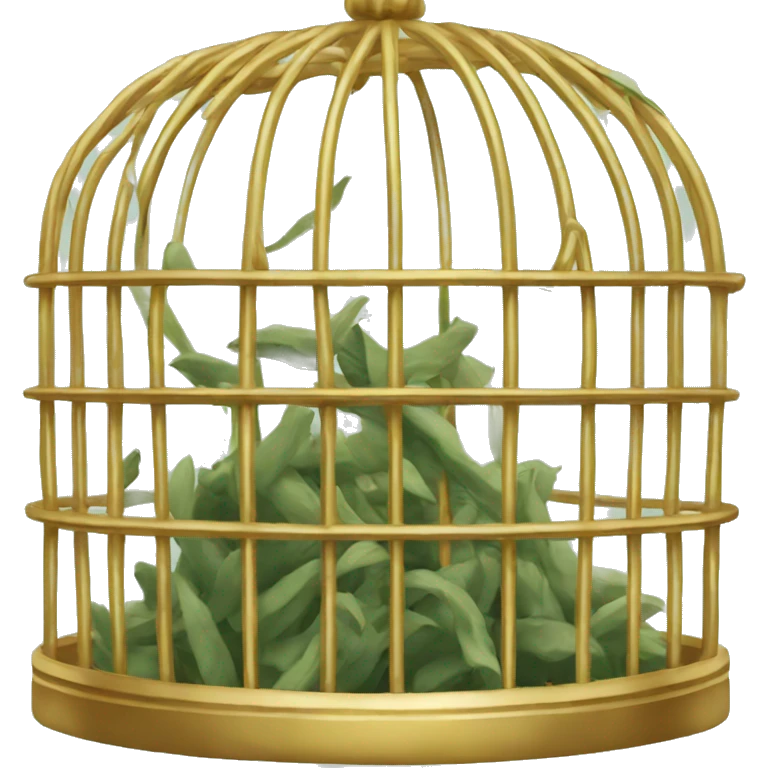 gilded cage covered in sage emoji