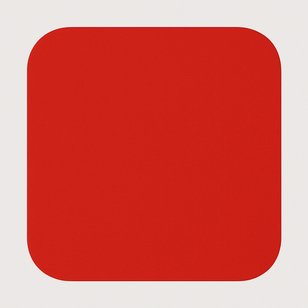 bitte einfach nur ein Quadrat mich abgerundeten ecken, färbe soll rot sein emoji
