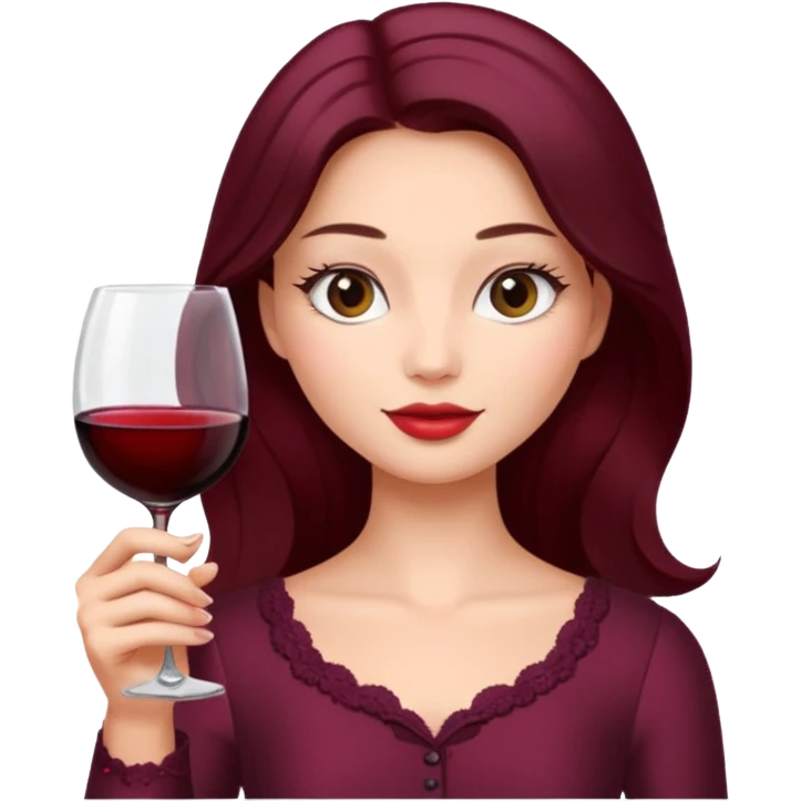 Jennie holding a wine glass emoji