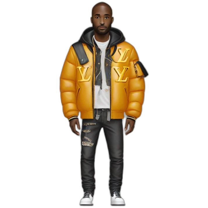 Virgil Abloh with louis Vuitton jacket emoji