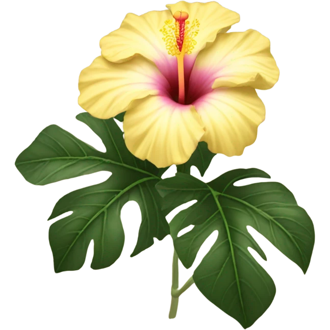 pastel yellow hibiscus emoji