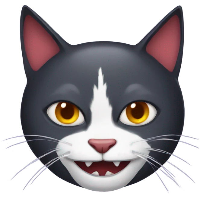 cat with vampire teeth  emoji