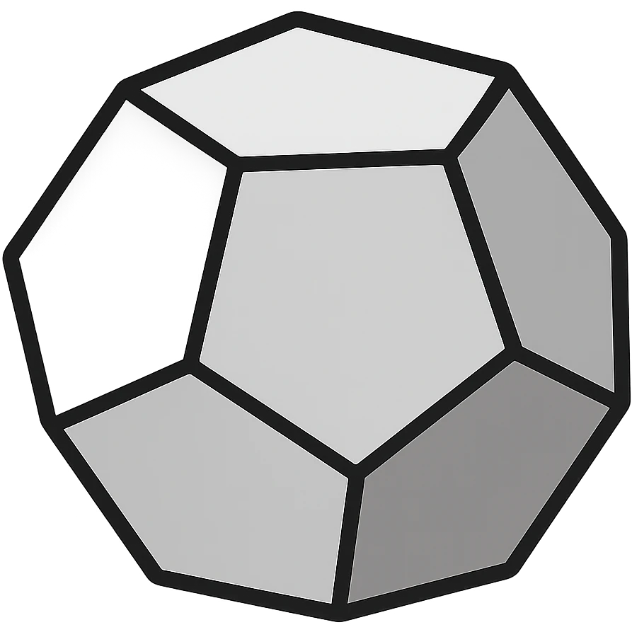light grey dodecahedron, minimal, flat style, no background emoji