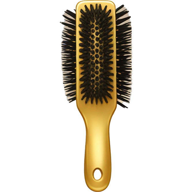 Gold hairbrush emoji