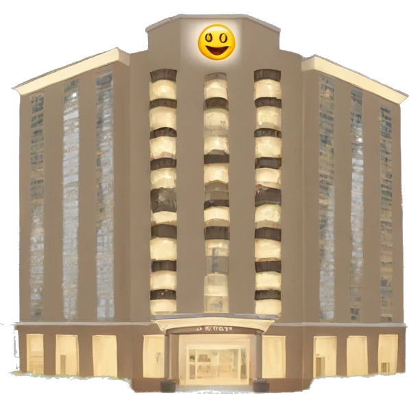 5 starts hotel building with a sign “hotel”  emoji