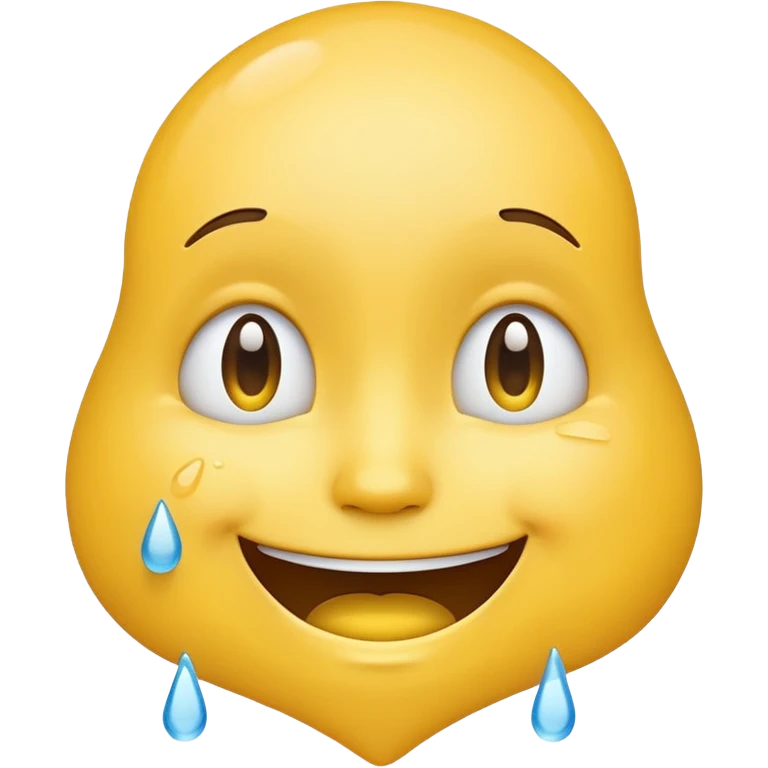 a smiling emoji but crying too emoji