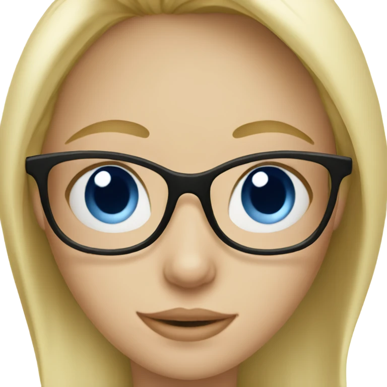 Blonde girl with glasses and blue eyes  emoji
