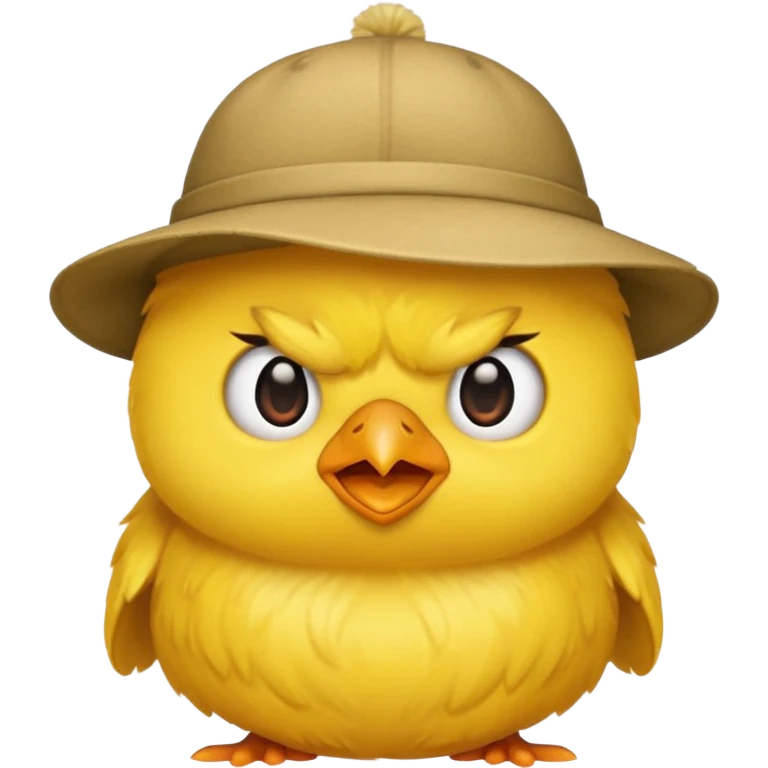 a grumpy chick wearing a hat emoji emoji