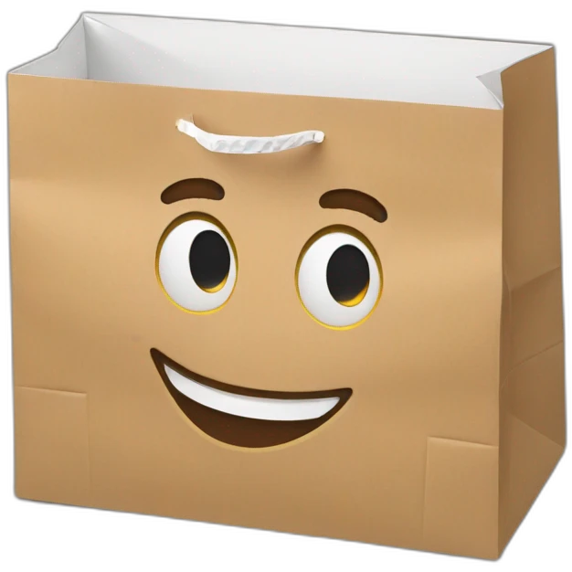 happy takeaway paper bag emoji