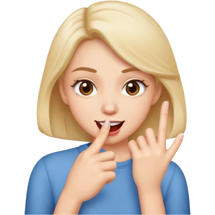 a flirty face biting finger  emoji